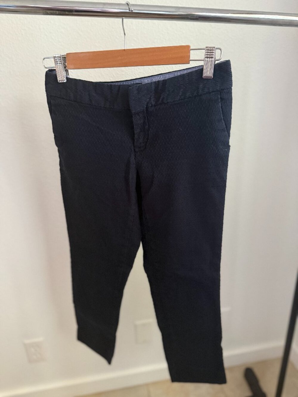 Banana Republic Hampton Fit Navy Textured Ankle Dress Pants Petite 00P